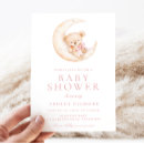 Search for pink teddy bear baby shower invitations Moon