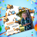 Search for big truck birthday invitations Bulldozer