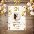 Search for girls 21st birthday invitations Gold