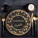 Search for graduation party plates Black and gold