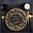 Search for graduation party plates Black and gold