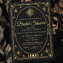 Search for moon and stars bridal shower invitations Black and gold