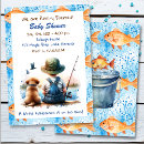 Search for fishing baby shower invitations Watercolor illustration
