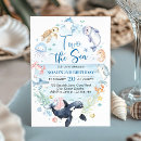 Search for sea animals birthday invitations Whale