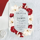 Search for red flower wedding invitations Modern