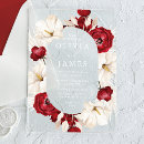 Search for red flower wedding invitations Botanical