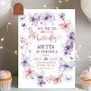 Search for pink and purple butterfly invitations For kids