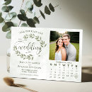 Search for leaves wedding save the dates Sage green