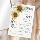 Search for sunflower 60th birthday invitations Floral
