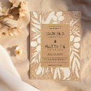 Search for gold and brown wedding invitations Botanical