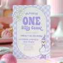 Search for retro 1st birthday invitations One silly goose