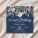 Search for 102nd birthday invitations Floral