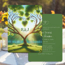 Search for heart tree wedding invitations Green