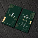 Search for dark green and gold business cards Elegant
