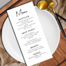 Search for black and white wedding menus Elegant
