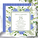Search for blue 75th birthday invitations Flowers