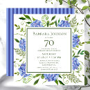 Search for blue 70th birthday invitations Floral