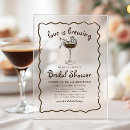 Search for love is brewing shower invitations Hand drawn