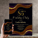 Search for gold 85th birthday invitations Black