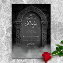 Search for spooky bridal shower invitations Black white