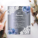 Search for blue silver anniversary invitations Married 25 years