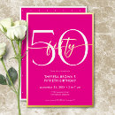 Search for pink gold 50th birthday invitations Typography