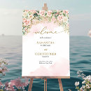 Search for pink flowers welcome wedding signs Watercolor