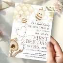 Search for 1st bee day invitations Girl