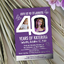 Search for silver 40th birthday invitations Purple