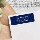 Search for navy blue return address labels Modern typography