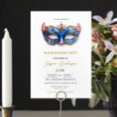 Search for blue masquerade party invitations Elegant
