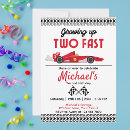 Search for chequered flag birthday invitations Race on over