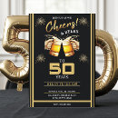 Search for beer 50th birthday invitations Black and gold
