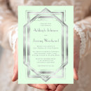 Search for mint and silver wedding invitations Vintage