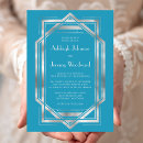 Search for turquoise silver wedding invitations Vintage