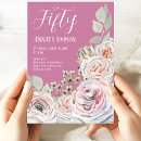Search for pink white birthday invitations Fifty