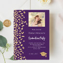 Search for purple graduation invitations Gold