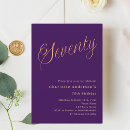 Search for purple 70th birthday invitations Modern