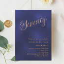 Search for blue and gold 70th birthday invitations Modern