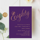 Search for purple 80th birthday invitations Simple