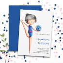 Search for girls gymnastics party invitations Blue