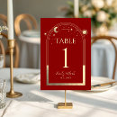 Search for gold and red table cards Chic