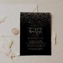 Search for gold confetti wedding invitations Black