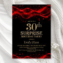 Search for red and black 30th birthday invitations Modern
