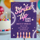 Search for neon bowling birthday invitations Girl birthday party