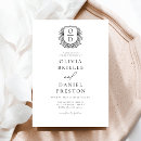 Search for monogram crest wedding invitations Calligraphy