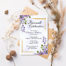 Search for womans purple retirement party invitations Elegant