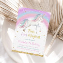 Search for unicorn 4th birthday invitations Four