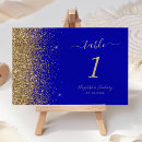 Search for royal blue and gold wedding table cards Modern