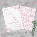 Search for floral fuchsia pink wedding invitations Vibrant